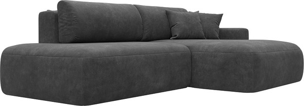 Изображение товара Диван угловой Лига Диванов Лига-036 НПБ Модерн правый / 127765 (велюр Brut 16 темно-серый)