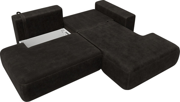 Изображение товара Диван угловой Лига Диванов Лига-036 НПБ Модерн правый / 127768 (велюр Brut 17 коричневый)