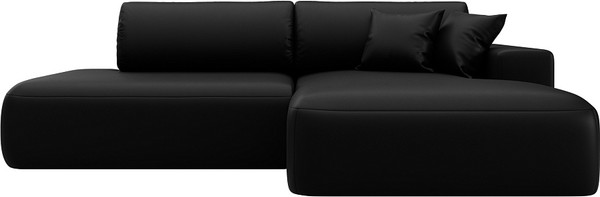 Изображение товара Диван угловой Лига Диванов Лига-036 НПБ Модерн правый / 127772 (экокожа Grifon 18 черный)