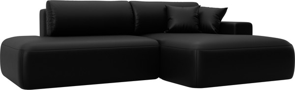 Изображение товара Диван угловой Лига Диванов Лига-036 НПБ Модерн правый / 127772 (экокожа Grifon 18 черный)