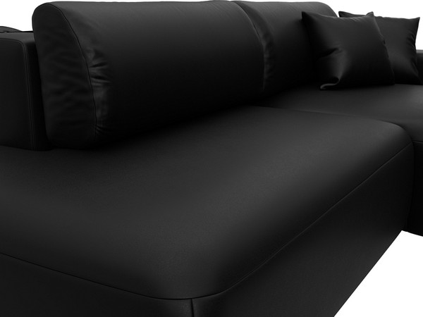 Изображение товара Диван угловой Лига Диванов Лига-036 НПБ Модерн правый / 127772 (экокожа Grifon 18 черный)