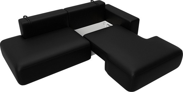 Изображение товара Диван угловой Лига Диванов Лига-036 НПБ Модерн правый / 127772 (экокожа Grifon 18 черный)