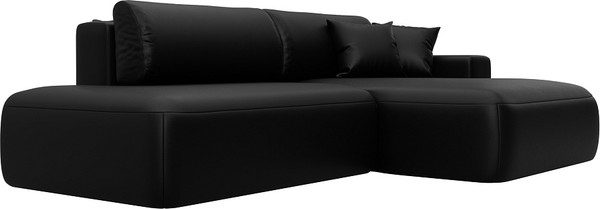 Изображение товара Диван угловой Лига Диванов Лига-036 НПБ Модерн правый / 127772 (экокожа Grifon 18 черный)