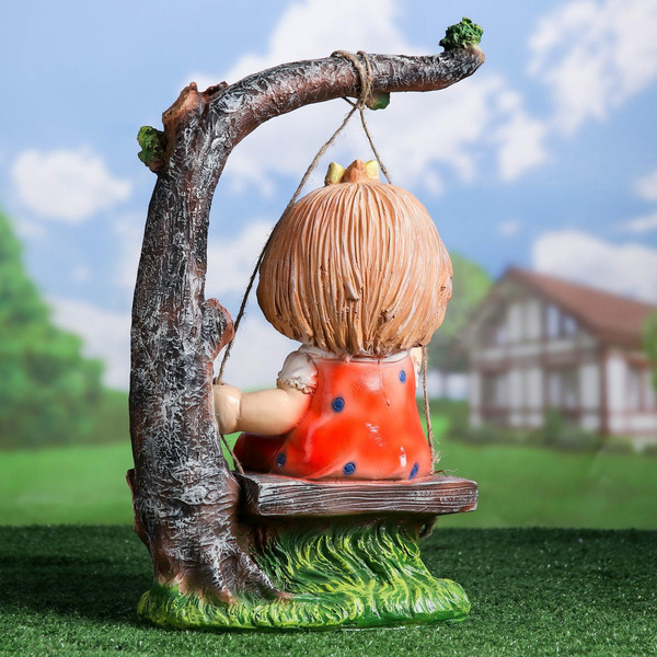 Изображение товара Фигурка для сада Хорошие сувениры Девочка на качелях / 4074851