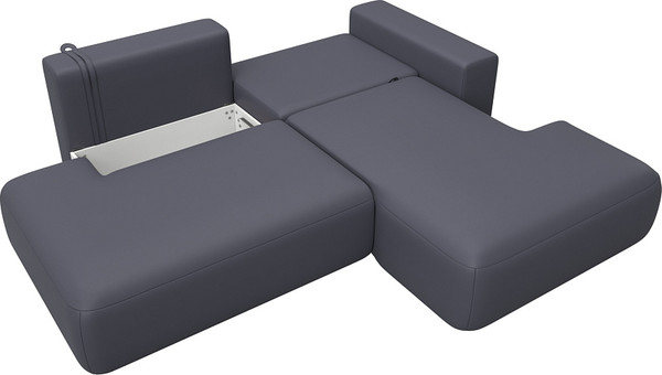 Изображение товара Диван угловой Лига Диванов Лига-036 НПБ Модерн правый / 127773 (экокожа Grifon 15 серый)