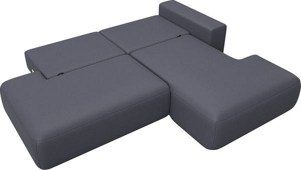 Изображение товара Диван угловой Лига Диванов Лига-036 НПБ Модерн правый / 127773 (экокожа Grifon 15 серый)