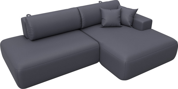 Изображение товара Диван угловой Лига Диванов Лига-036 НПБ Модерн правый / 127773 (экокожа Grifon 15 серый)
