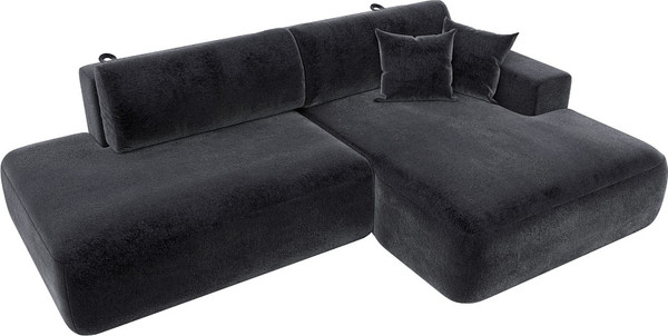 Изображение товара Диван угловой Лига Диванов Лига-036 НПБ Модерн правый / 127783 (велюр Tower 11 темно-серый)