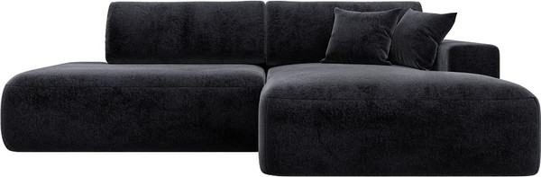 Изображение товара Диван угловой Лига Диванов Лига-036 НПБ Модерн правый / 127783 (велюр Tower 11 темно-серый)