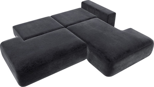 Изображение товара Диван угловой Лига Диванов Лига-036 НПБ Модерн правый / 127783 (велюр Tower 11 темно-серый)