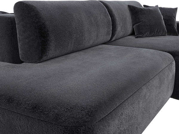 Изображение товара Диван угловой Лига Диванов Лига-036 НПБ Модерн правый / 127783 (велюр Tower 11 темно-серый)