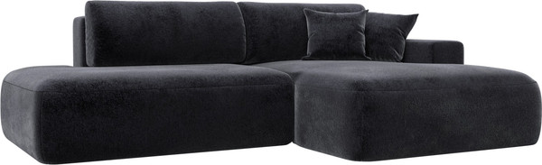 Изображение товара Диван угловой Лига Диванов Лига-036 НПБ Модерн правый / 127783 (велюр Tower 11 темно-серый)