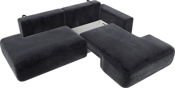 Изображение товара Диван угловой Лига Диванов Лига-036 НПБ Модерн правый / 127783 (велюр Tower 11 темно-серый)