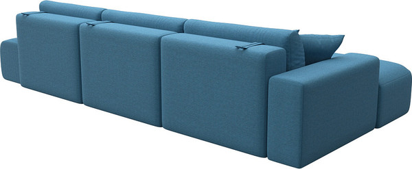 Изображение товара Диван угловой Лига Диванов Лига-036 НПБ Модерн Лонг левый / 125471L (рогожка амур голубой)