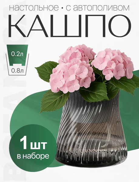 Изображение товара Кашпо BOTANICA Twist (10x13.5см, черный)