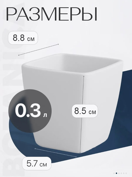 Изображение товара Кашпо BOTANICA Cactus (8.8x8.5см, белый)