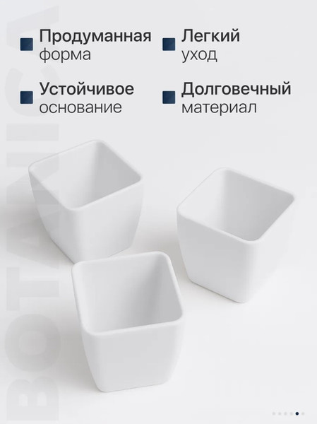 Изображение товара Кашпо BOTANICA Cactus (8.8x8.5см, белый)