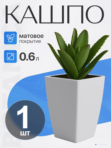 Изображение товара Кашпо BOTANICA Cactus (10x15см, белый)