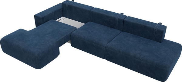 Изображение товара Диван угловой Лига Диванов Лига-036 НПБ Модерн Лонг левый / 127747L (велюр Brut 11 синий)
