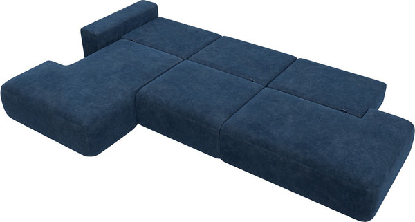 Изображение товара Диван угловой Лига Диванов Лига-036 НПБ Модерн Лонг левый / 127747L (велюр Brut 11 синий)