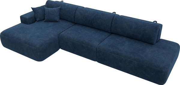Изображение товара Диван угловой Лига Диванов Лига-036 НПБ Модерн Лонг левый / 127747L (велюр Brut 11 синий)