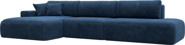 Изображение товара Диван угловой Лига Диванов Лига-036 НПБ Модерн Лонг левый / 127747L (велюр Brut 11 синий)