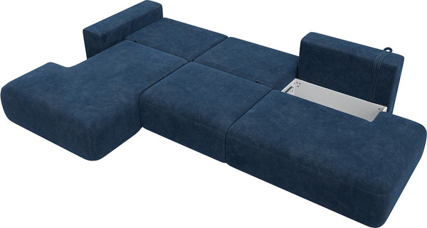 Изображение товара Диван угловой Лига Диванов Лига-036 НПБ Модерн Лонг левый / 127747L (велюр Brut 11 синий)