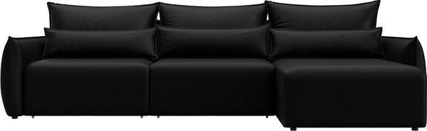 Изображение товара Диван угловой Лига Диванов Лига-051 НПБ Лонг универсальный / 129892 (экокожа Grifon 18 черный)