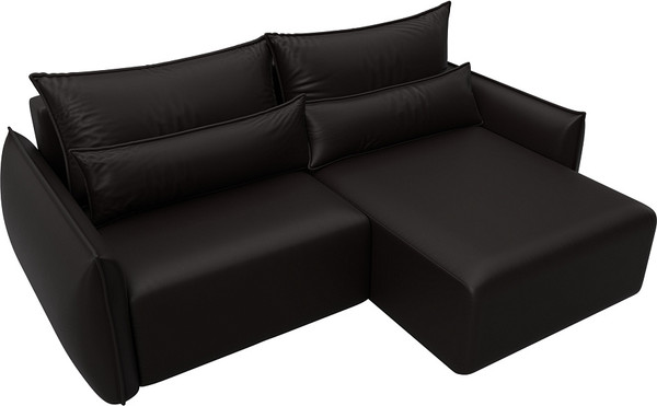 Изображение товара Диван угловой Лига Диванов Лига-051 НПБ универсальный / 129887 (экокожа Grifon 12 коричневый)