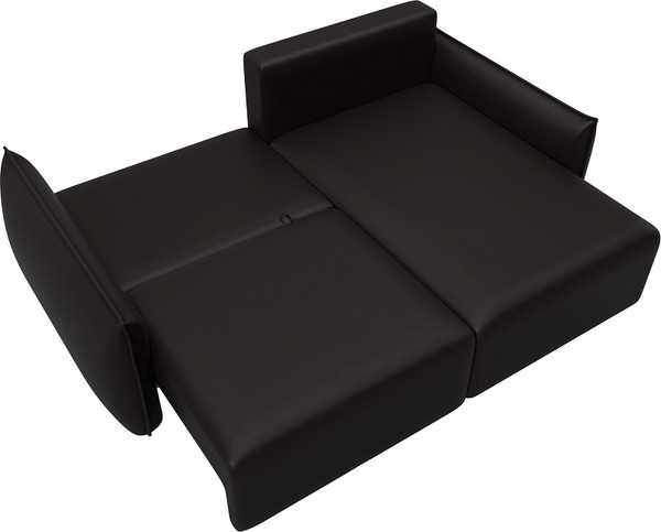 Изображение товара Диван угловой Лига Диванов Лига-051 НПБ универсальный / 129887 (экокожа Grifon 12 коричневый)