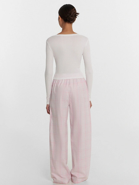 Изображение товара Пижама Mark Formelle 592549 (р.170-100-106, белый/розово-белая клетка/декор)