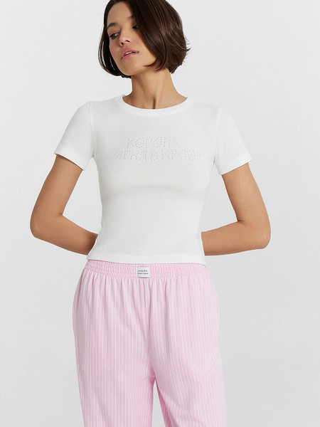 Изображение товара Пижама Mark Formelle 592588 (р.164/170-84-90, белый/бело-розовая полоска)