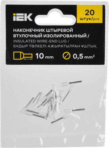 Изображение товара Набор наконечников для кабеля IEK UGN11-D05-010-020 (белый)