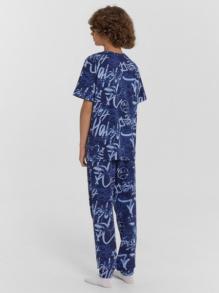 Изображение товара Пижама детская Mark Formelle 563321-1 (р.110-56, граффити на темно-синем)