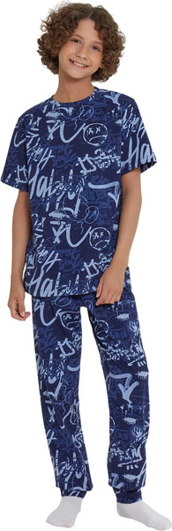 Изображение товара Пижама детская Mark Formelle 563321-1 (р.128-64, граффити на темно-синем)