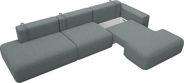 Изображение товара Диван угловой Лига Диванов Лига-036 НПБ Модерн Лонг правый / 124696 (рогожка амур серый)