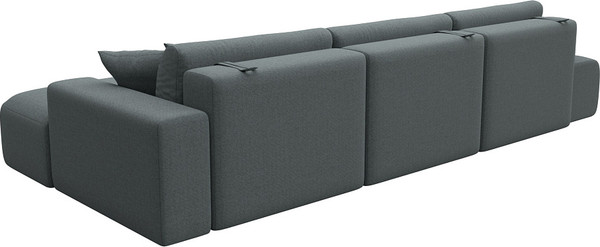 Изображение товара Диван угловой Лига Диванов Лига-036 НПБ Модерн Лонг правый / 124696 (рогожка амур серый)