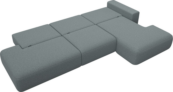 Изображение товара Диван угловой Лига Диванов Лига-036 НПБ Модерн Лонг правый / 124696 (рогожка амур серый)