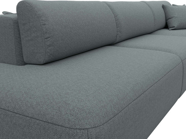 Изображение товара Диван угловой Лига Диванов Лига-036 НПБ Модерн Лонг правый / 124696 (рогожка амур серый)