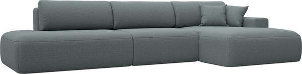 Изображение товара Диван угловой Лига Диванов Лига-036 НПБ Модерн Лонг правый / 124696 (рогожка амур серый)