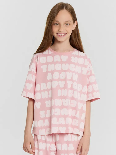 Изображение товара Пижама детская Mark Formelle 567747 (р.104-56, текст на пыльной розе/декор)