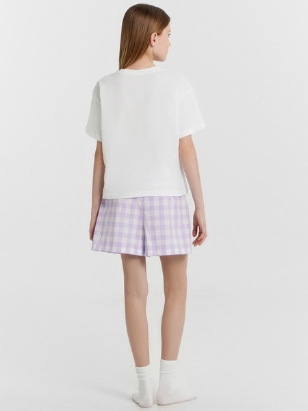 Изображение товара Пижама детская Mark Formelle 567748 (р.122-60, белый/клетка на светло-лиловом)