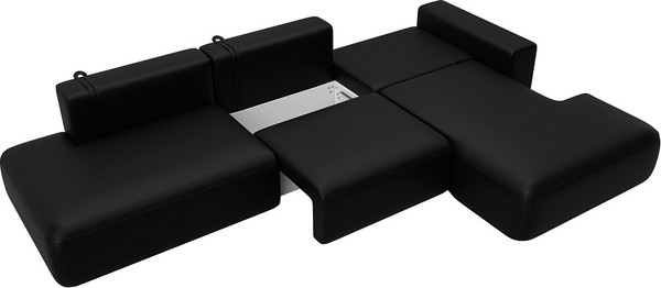 Изображение товара Диван угловой Лига Диванов Лига-036 НПБ Модерн Лонг правый / 127752 (экокожа Grifon 18 черный)