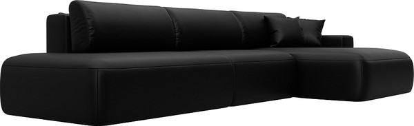 Изображение товара Диван угловой Лига Диванов Лига-036 НПБ Модерн Лонг правый / 127752 (экокожа Grifon 18 черный)