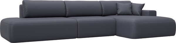 Изображение товара Диван угловой Лига Диванов Лига-036 НПБ Модерн Лонг правый / 127753 (экокожа Grifon 15 серый)
