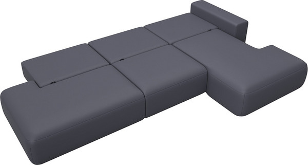 Изображение товара Диван угловой Лига Диванов Лига-036 НПБ Модерн Лонг правый / 127753 (экокожа Grifon 15 серый)