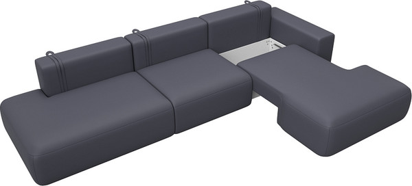 Изображение товара Диван угловой Лига Диванов Лига-036 НПБ Модерн Лонг правый / 127753 (экокожа Grifon 15 серый)