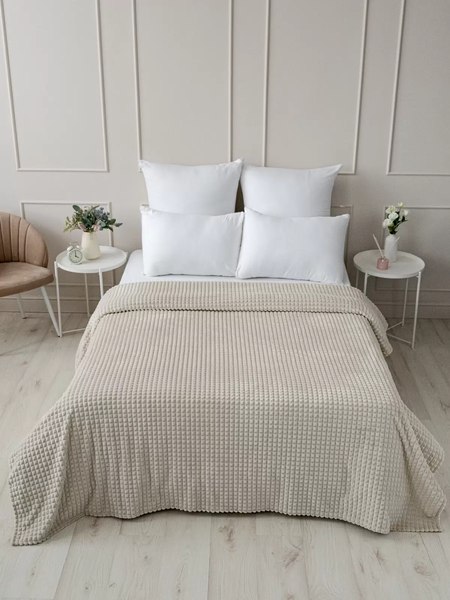 Изображение товара Плед Павлина Skandi Кубики 150x200 (молочный)