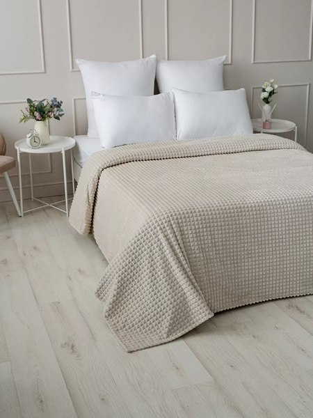 Изображение товара Плед Павлина Skandi Кубики 150x200 (молочный)