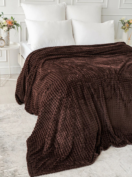 Изображение товара Плед Павлина Skandi Кубики 150x200 (шоколад)
